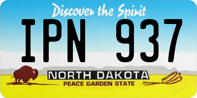 ND license plate IPN937