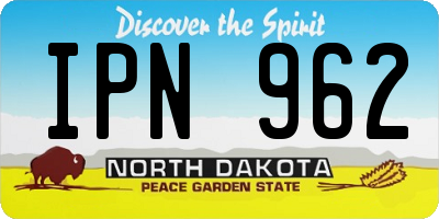 ND license plate IPN962