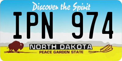 ND license plate IPN974