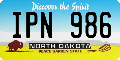 ND license plate IPN986