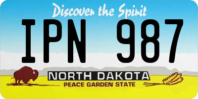 ND license plate IPN987