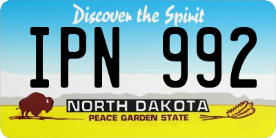 ND license plate IPN992