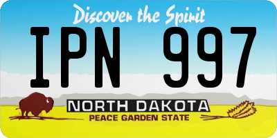 ND license plate IPN997