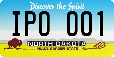 ND license plate IPO001