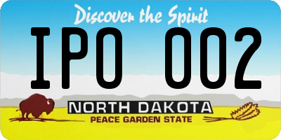 ND license plate IPO002