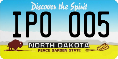 ND license plate IPO005