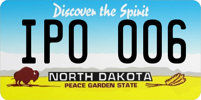 ND license plate IPO006