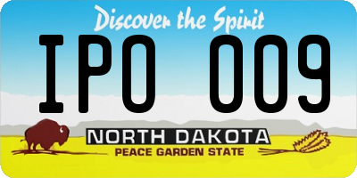 ND license plate IPO009
