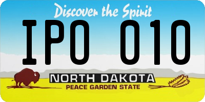 ND license plate IPO010