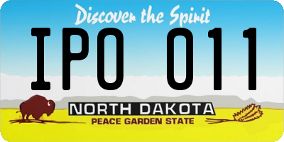 ND license plate IPO011
