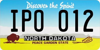ND license plate IPO012