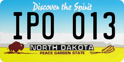ND license plate IPO013