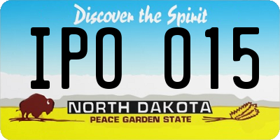 ND license plate IPO015