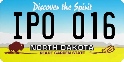 ND license plate IPO016