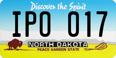 ND license plate IPO017