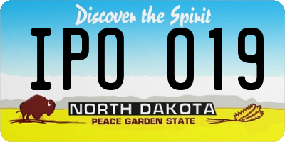 ND license plate IPO019
