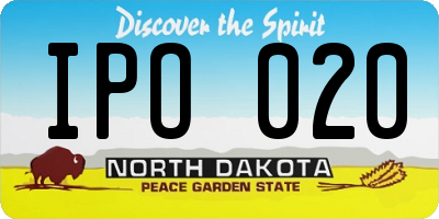 ND license plate IPO020