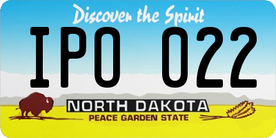 ND license plate IPO022