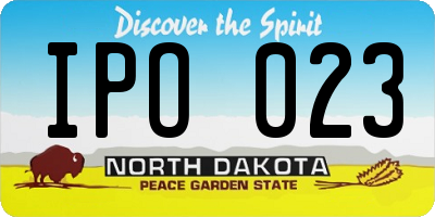 ND license plate IPO023