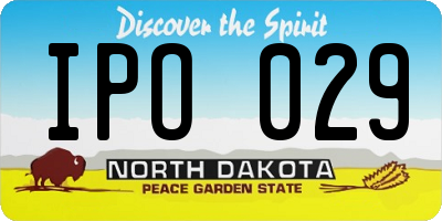 ND license plate IPO029