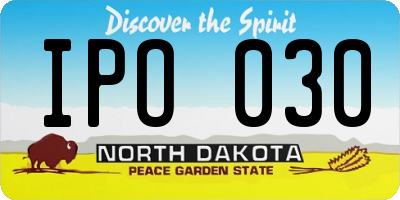 ND license plate IPO030