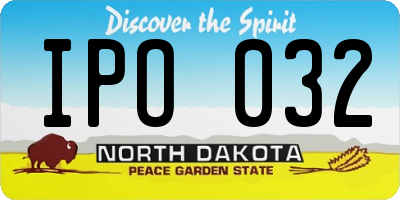 ND license plate IPO032