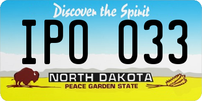 ND license plate IPO033