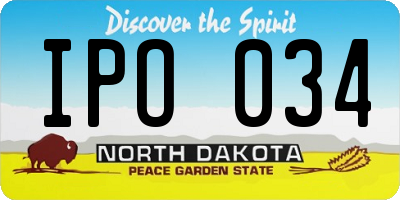 ND license plate IPO034