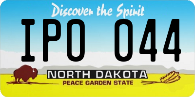 ND license plate IPO044