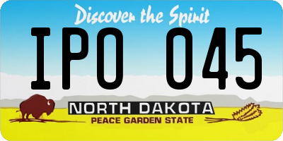 ND license plate IPO045