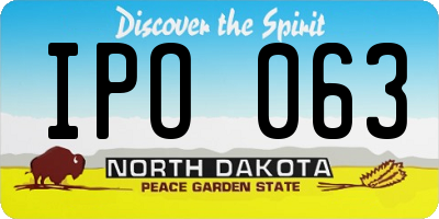 ND license plate IPO063