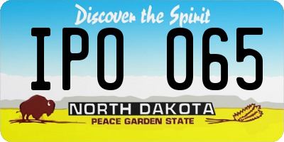 ND license plate IPO065