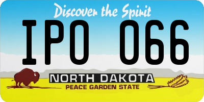 ND license plate IPO066
