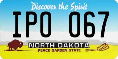 ND license plate IPO067