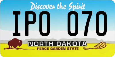 ND license plate IPO070