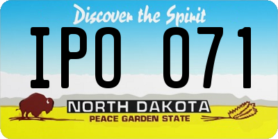 ND license plate IPO071