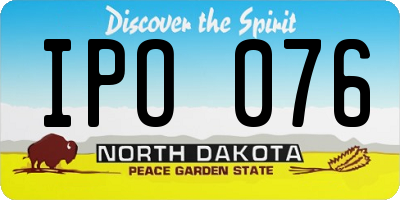 ND license plate IPO076