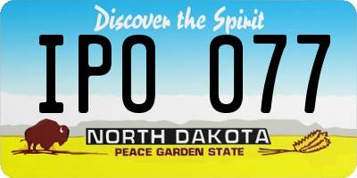 ND license plate IPO077