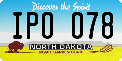 ND license plate IPO078