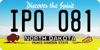 ND license plate IPO081