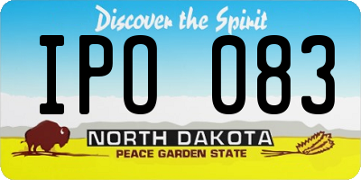 ND license plate IPO083