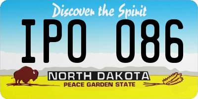ND license plate IPO086