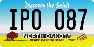 ND license plate IPO087