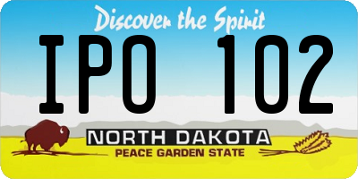 ND license plate IPO102
