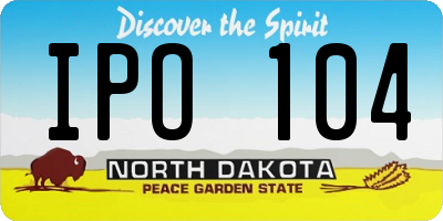 ND license plate IPO104
