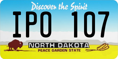 ND license plate IPO107