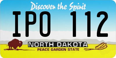 ND license plate IPO112