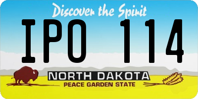 ND license plate IPO114