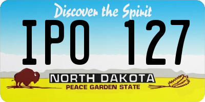 ND license plate IPO127
