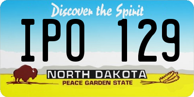 ND license plate IPO129
